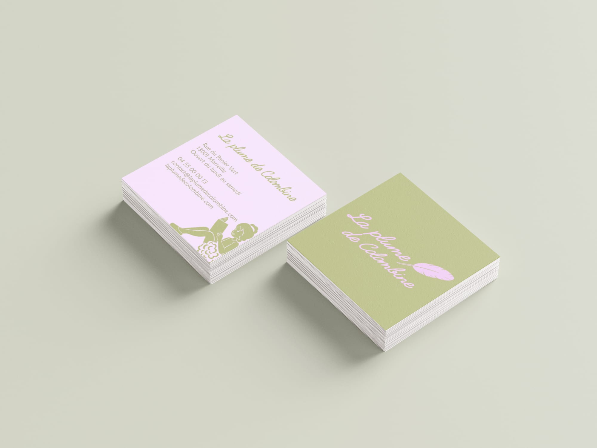 Cartes Visite Branding La Plume de Colombine - Identite Visuelle Marque Boutique Librairie Cartes Visite Branding La Plume de Colombine - Identite Visuelle Marque Boutique Librairie